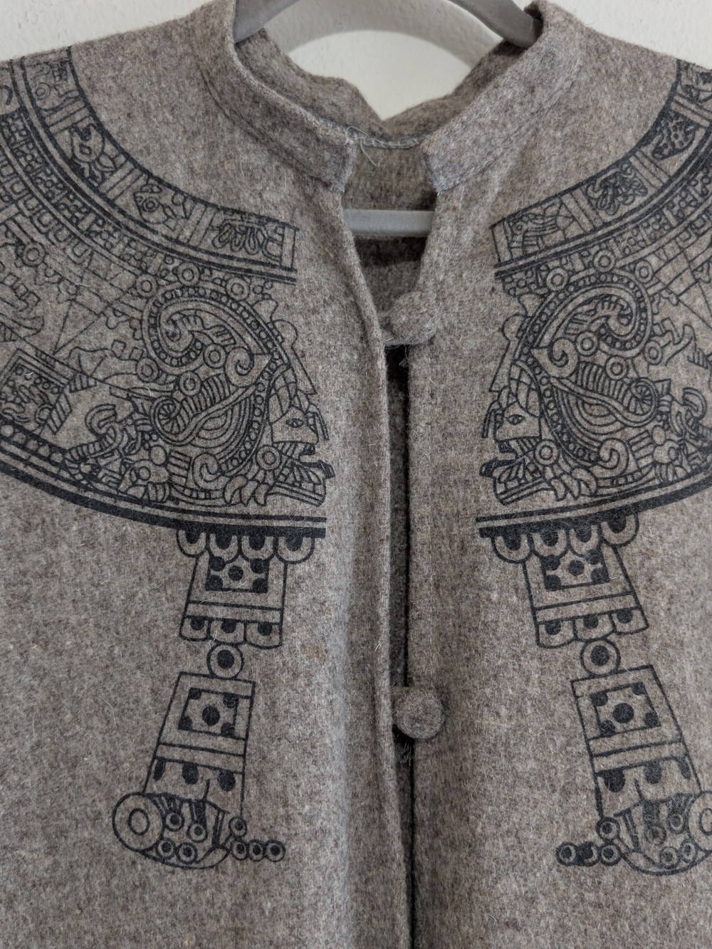 Handmade Wool Poncho From Mexico - Picture 3 of 6